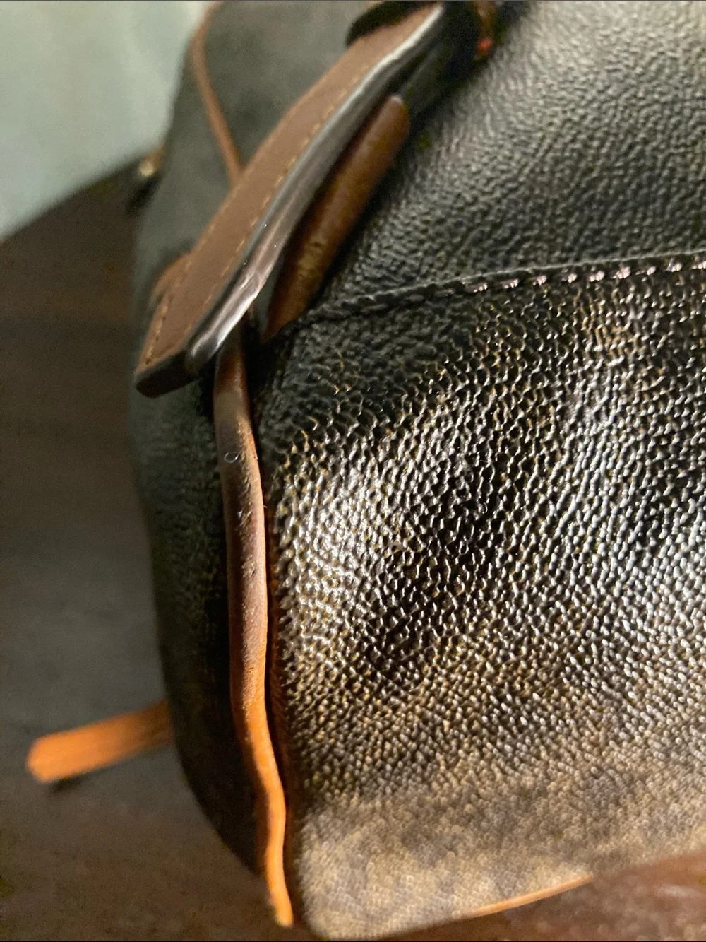 Michael Kors Brown Rhea MK Logo Backpack with Gold Hardware
